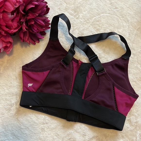 {Fabletics} Purple and Wine Zip Front Bra - Picture 2 of 4